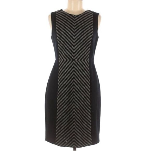 JCrew Petite Striped Tweed Sheath Dress - Picture 1 of 9